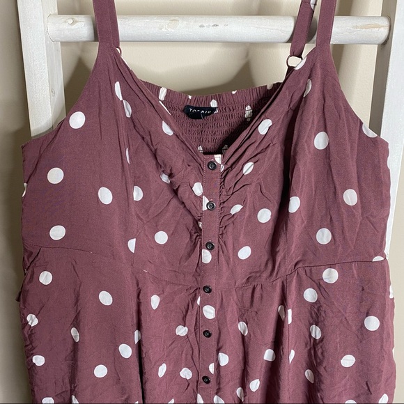 Torrid Walnut polka dot challis midi dress. Size 2. - Picture 2 of 14